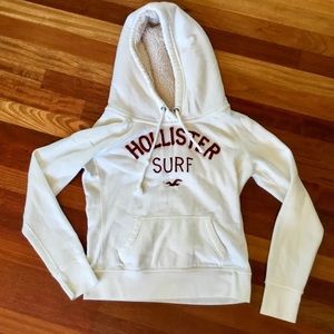 Hollister Hooded Sweatshirt cream colored size M